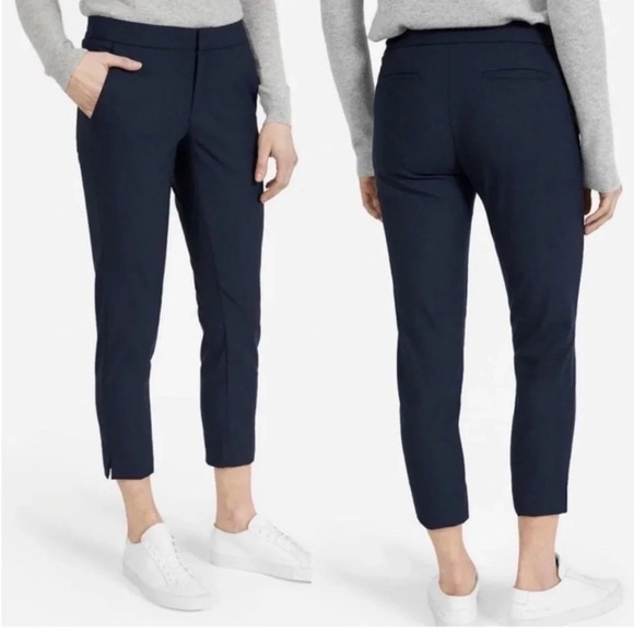 Everlane Slim Ankle Wool Stretch Trouser in Navy Blue Size 2 - Picture 1 of 8